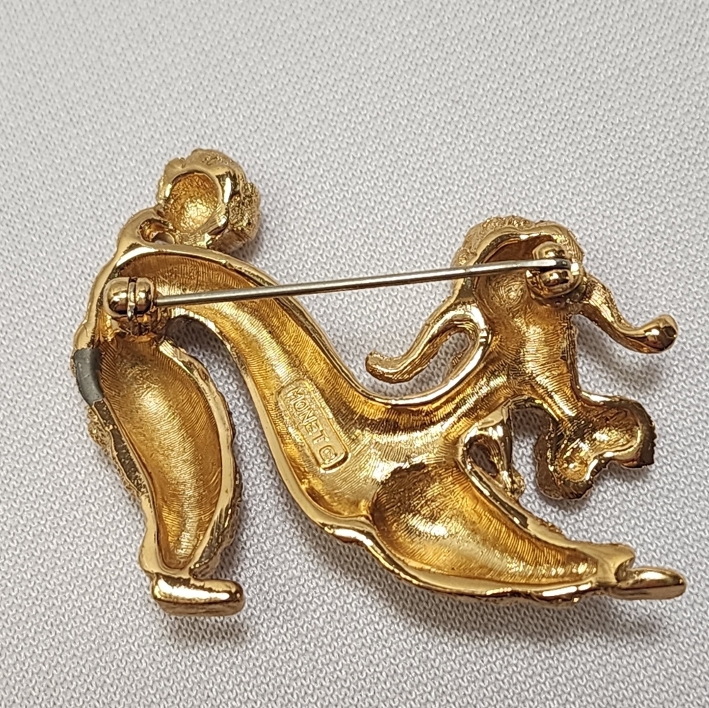 Monet Playful Poodle Vintage Brooch - Picture 3 of 6